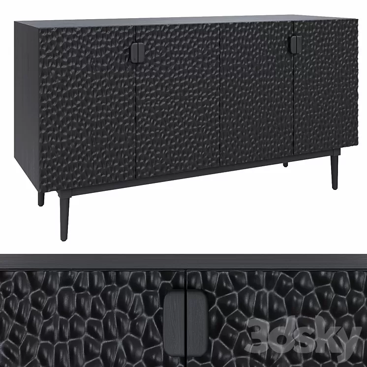 Tribalt La Redoute solid mango sideboard 3D Model Free
