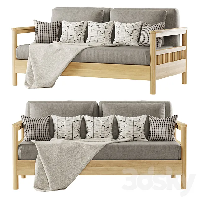 Tribeca outdoor sofa _ Double garden sofa 3D Model