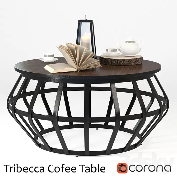 Tribecca Metall Frame Round Cofee Table 3D Model