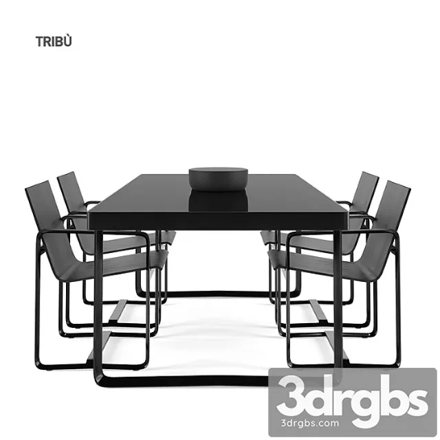 Tribu Armchair Table 3D Model Free