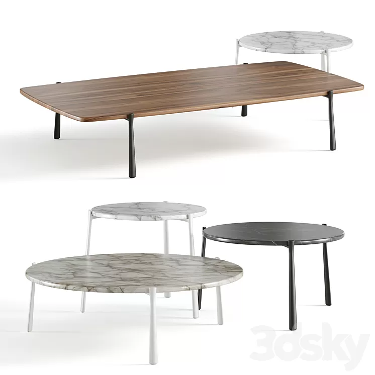 Tribu Branch Low Tables 3D Model Free