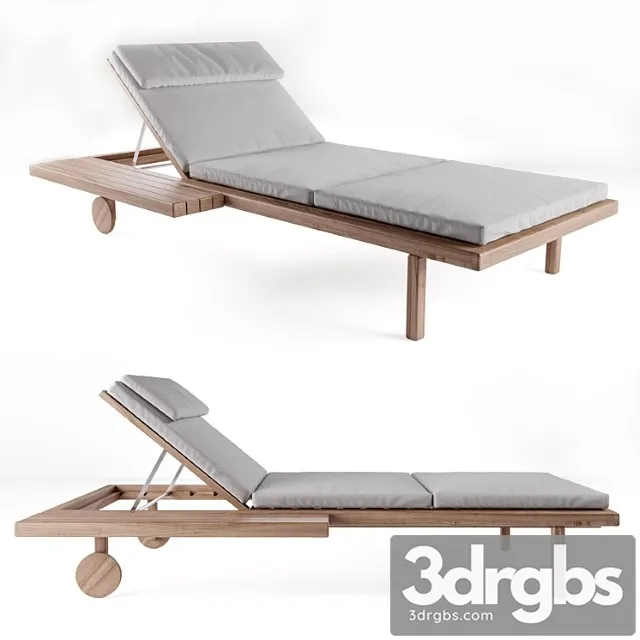 Tribu garden daybed with castors 2 3D Model Free