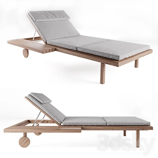 TRIBU Garden daybed with castors 3DModel