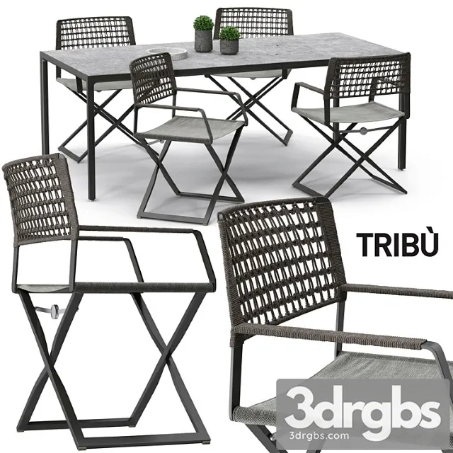 Tribu regista chair set 01 2 3D Model Free