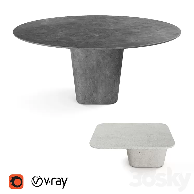 Tribù Tao outdoor garden Tables 3D Model