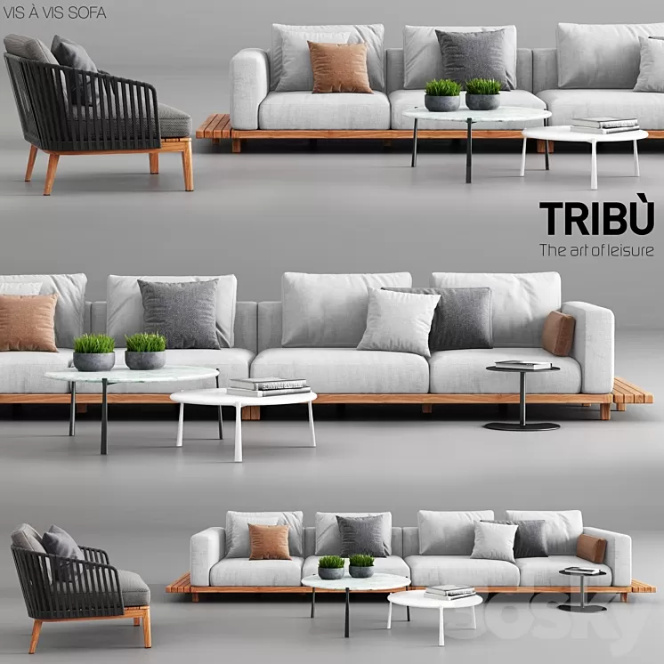 Tribu Vis a Vis Sofa and Mood Club Chair 3D Model