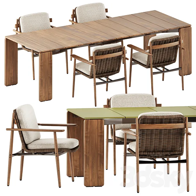Trio Outdoor Dining chair and Drake Outdoor table by Minotti Free Download