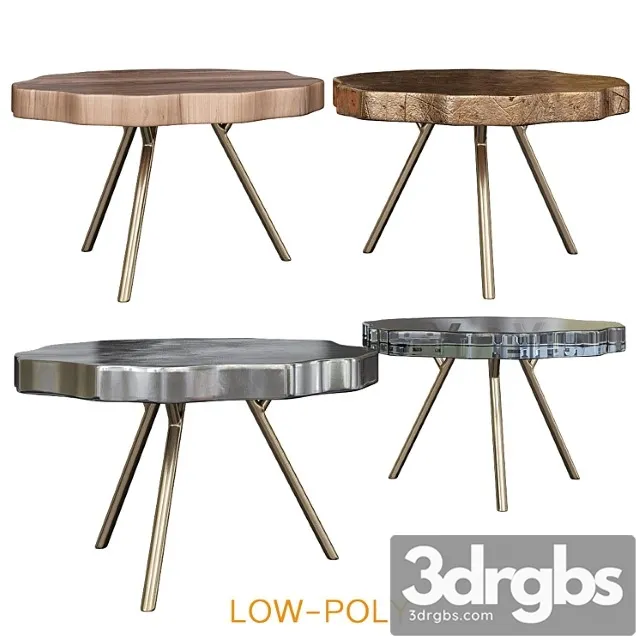 Trio petrified coffee table 2 3D Model Free