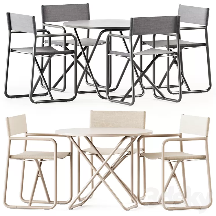 Trip Folding Table and Chair by Diabla / Garden Set 3D Model