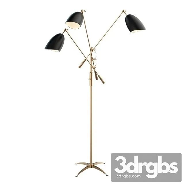 Triple Arm Floor Lamp 3D Model Free