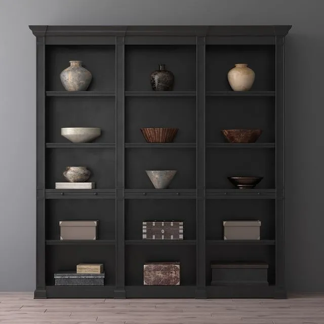 Triple bookcase RH 3D Model
