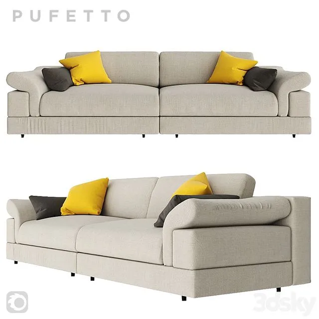 Triple sofa Pufetto Claudia 3D Model