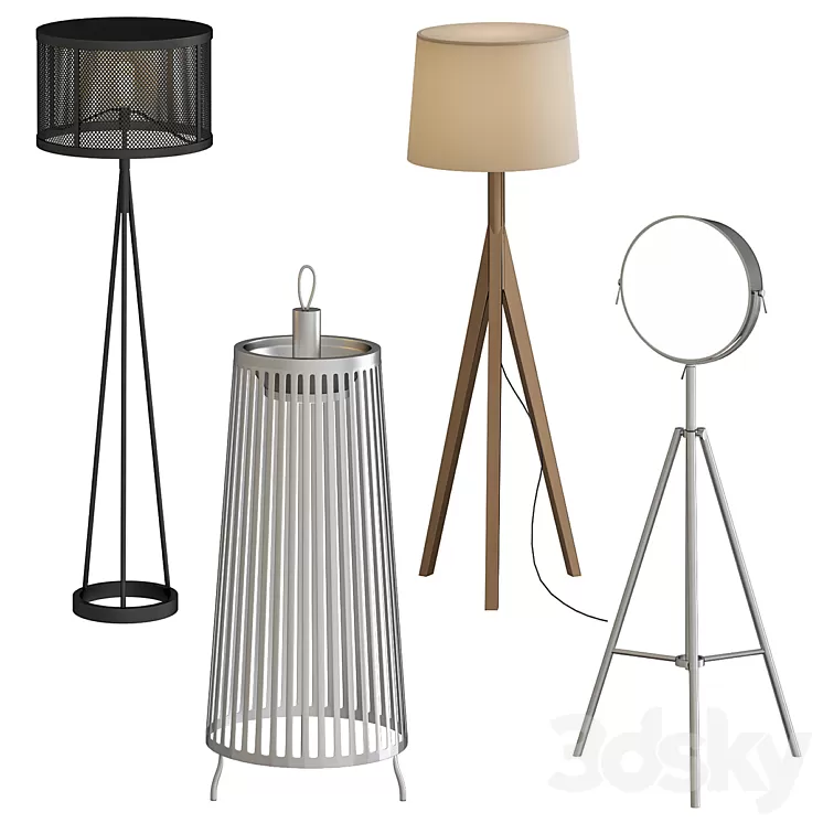 Tripod Floor Lamps 3D Model