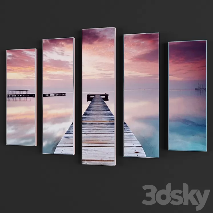 Triptych "Paris Night" 3D Model