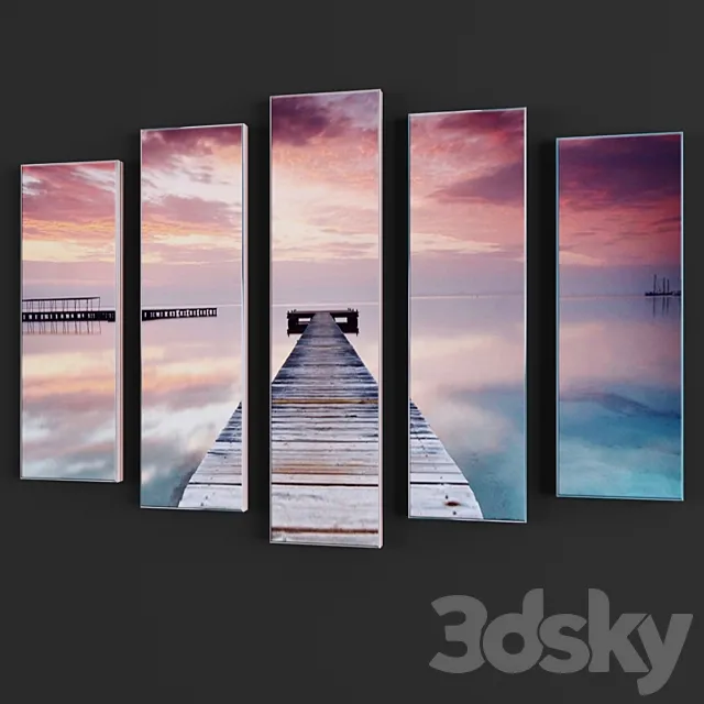 Triptych "Paris Night" 3D Model