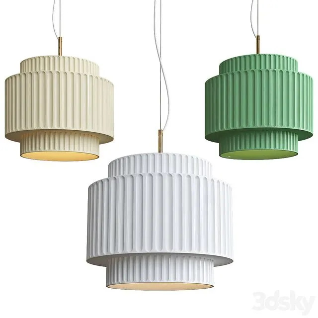 Tristan Ceramic Pendant Light 3D Model