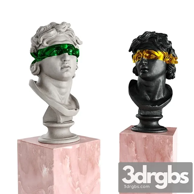 Triton Bust Stripe Sculpture 3D Model Free