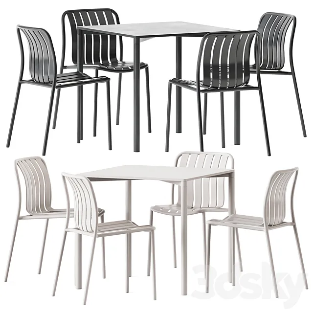 Trocadero Outdoor Table and Chair by Talenti _ Outdoor furniture 3D Model