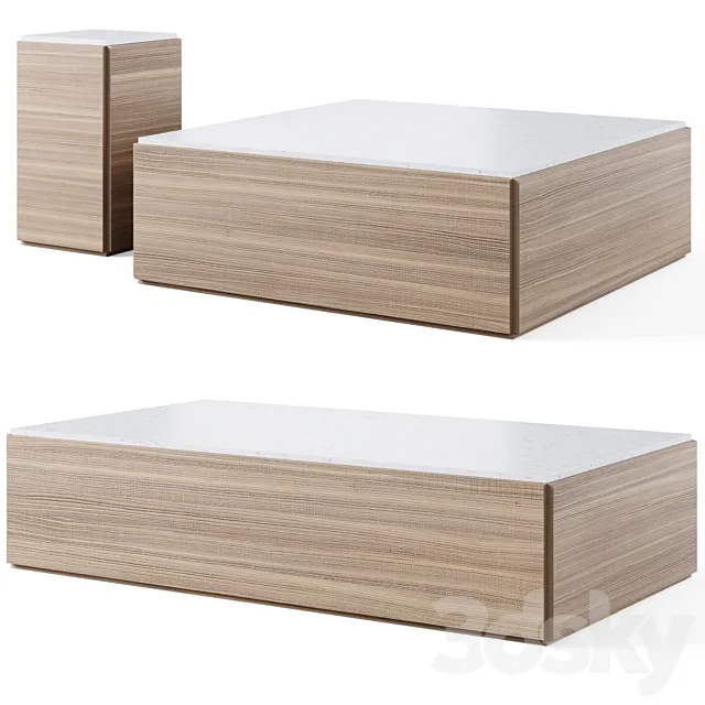 Troupe Pine Coffee Table by Crate and Barrel 3DModel