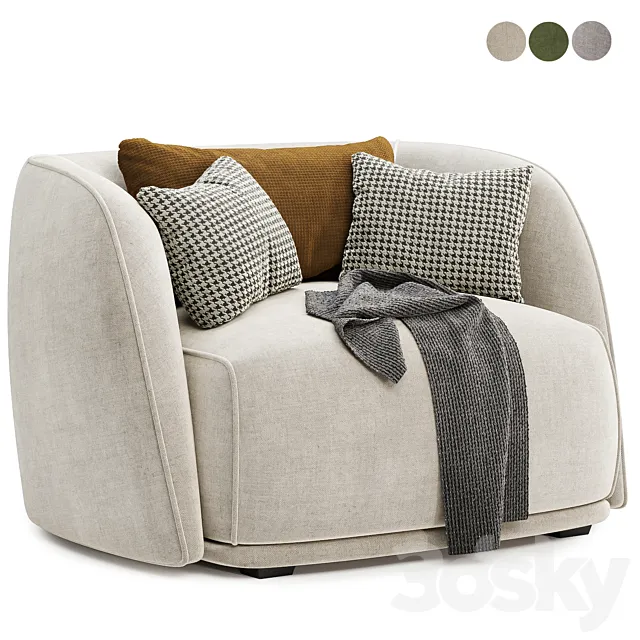 troy arm chair 3D Model