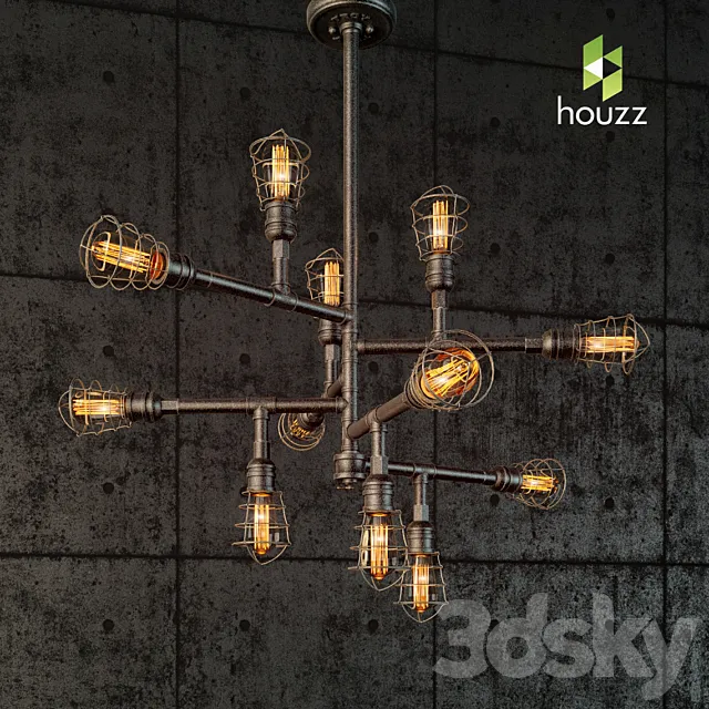 Troy Lighting F3817 Conduit 12lt Chandelier 3D Model