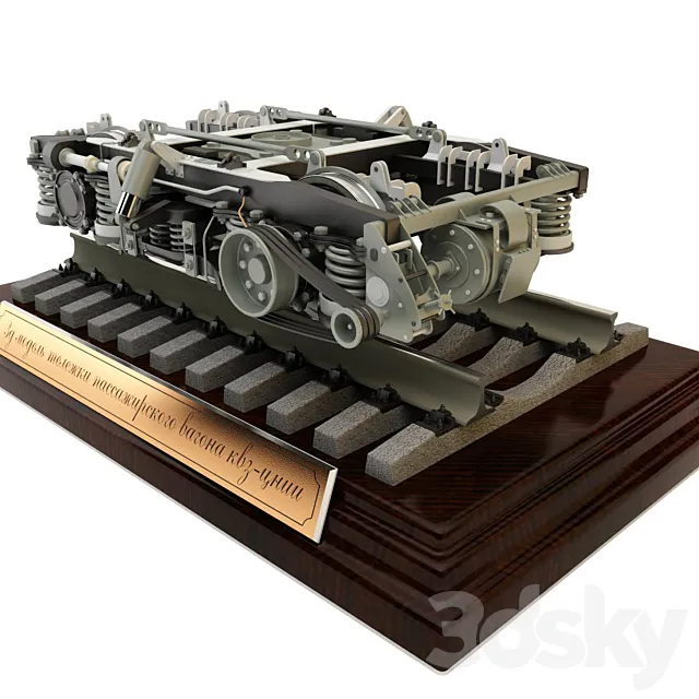 Truck passenger train car 3D Model