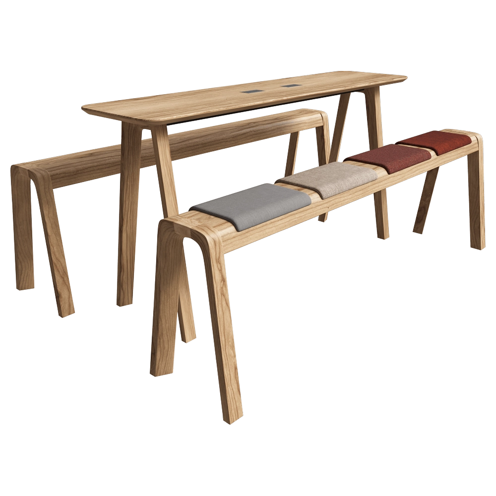 True design - Benches and table E-quo 3D Model