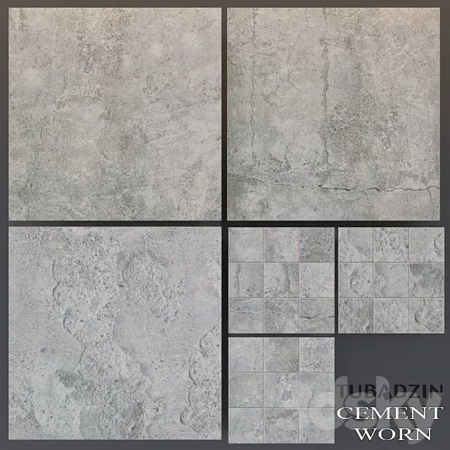 Tubadzin Cement Worn 3D Model