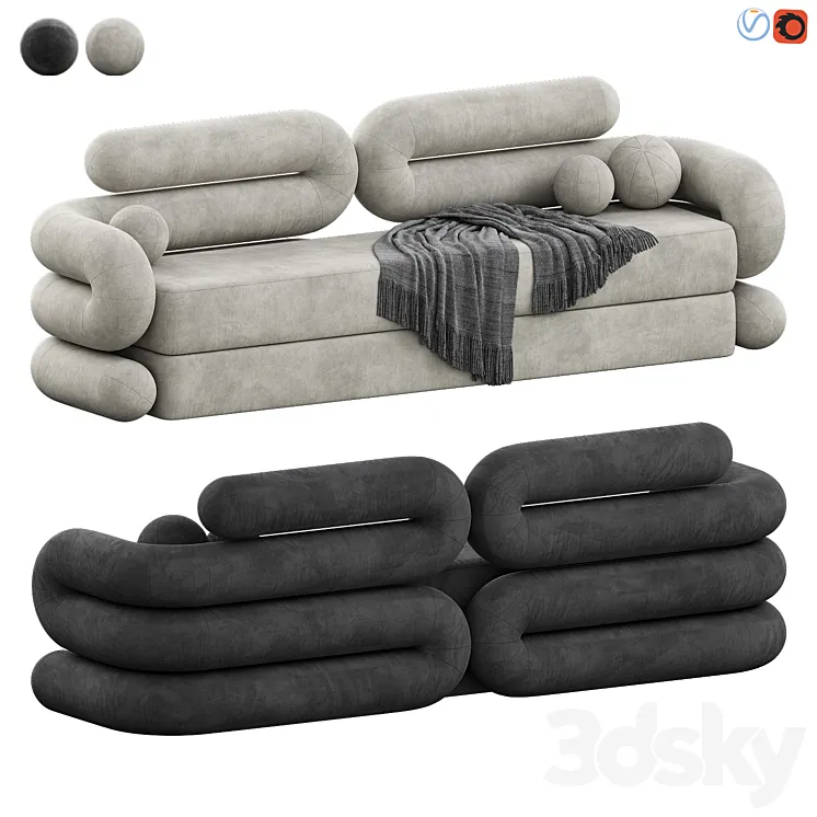 Tube Sofa by Objective Collection 3D Model Free