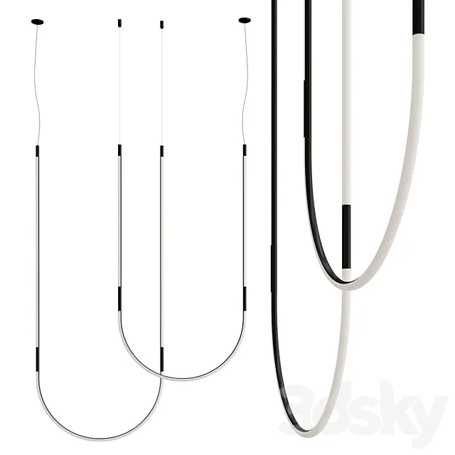 TUBS MODULAR Aluminum pendant lamp By LedsC4 3D Model