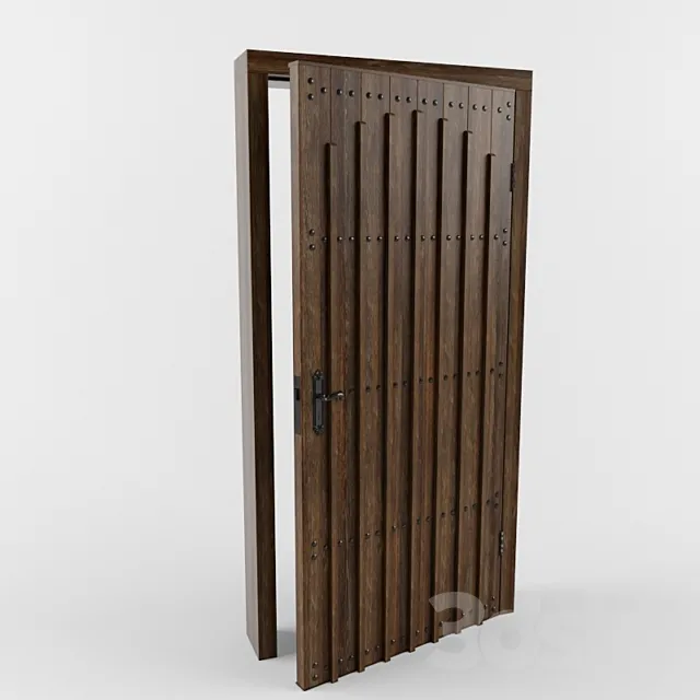 Tudor Oak Hall House Door 3D Model