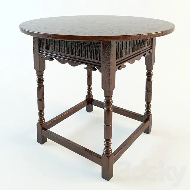 Tudor Oak table 3D Model
