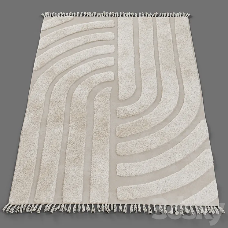 Tufted carpet Karmen Hilo by Urban Outfitters 3D Model Free