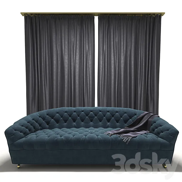 Tufted Classic Style Sofa 3DModel