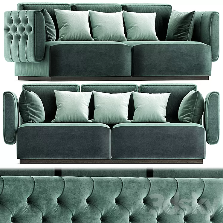 Tufted leather sofa SIMON By OPERA CONTEMPORARY 3D Model