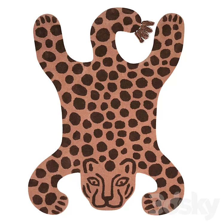 Tufted rug leopard ferm living 3D Model Free