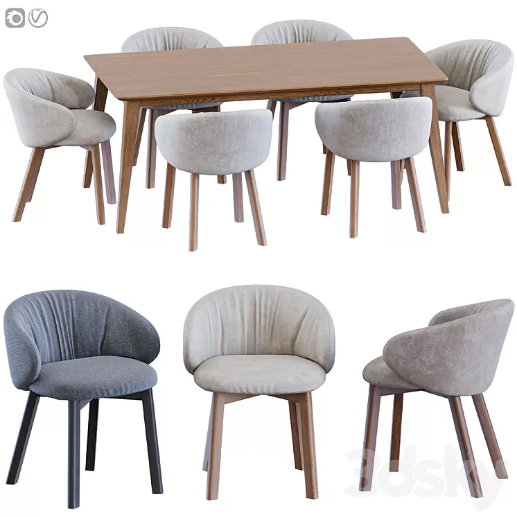 Tuka chair Jylland table 3D Model