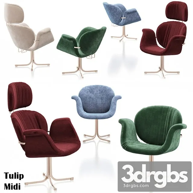 Tulip midi stoel 2 3D Model Free