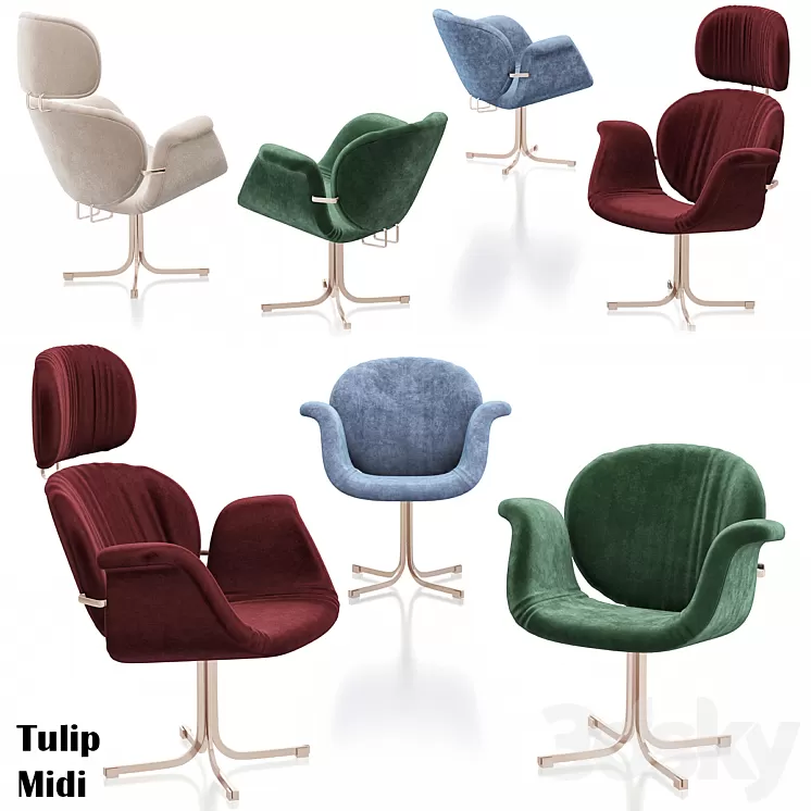 Tulip Midi stoel 3D Model
