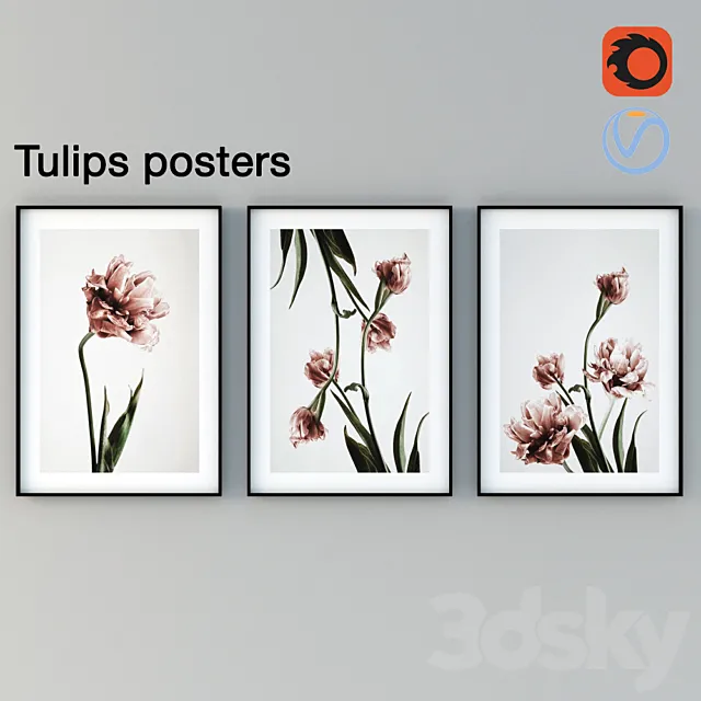 Tulips Posters 3D Model