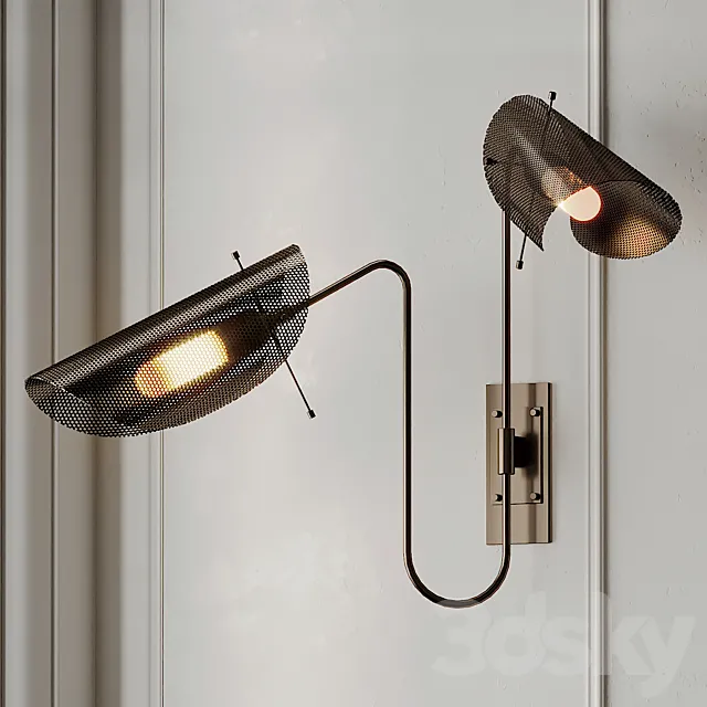 Tulle 2 Wall Lamp in Bronze by Blueprint Lighting Free Download