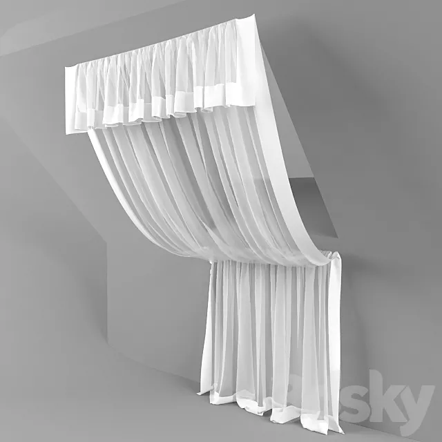 tulle over mansarnoe window Free Download
