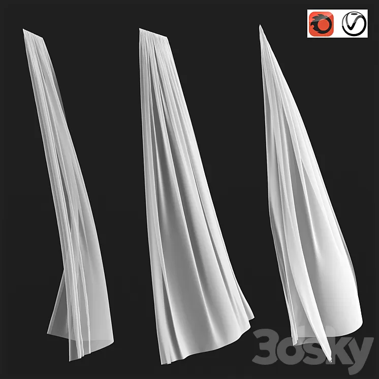 Tulle the wind set 01 vray | corona 3D Model Free