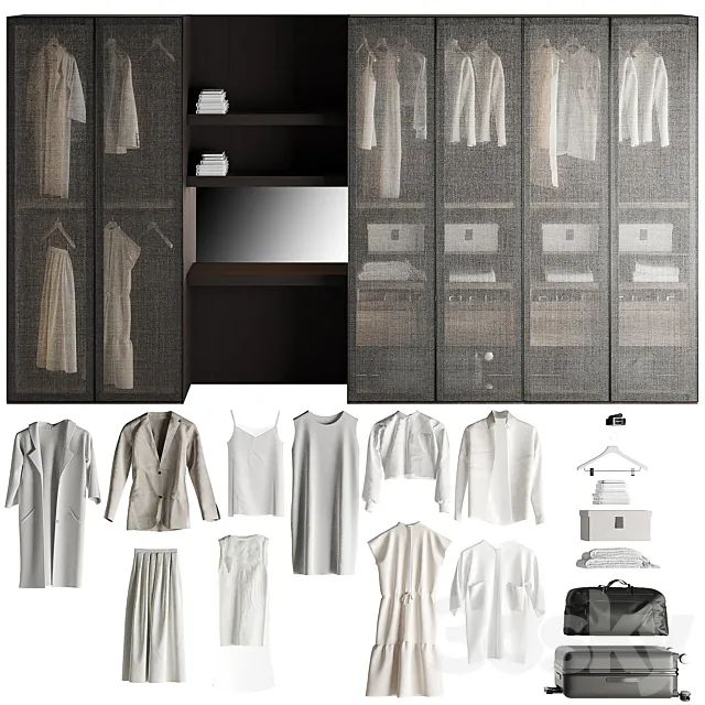Tumidei Armadio Anta Telaio Battente Wardrobe 3D Model