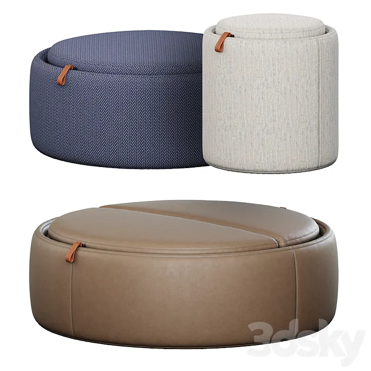 Tumidei Pill Pouf Set 3D Model Free