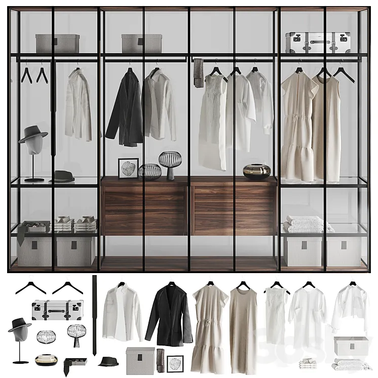 Tumodei Cristal Wardrobe 3D Model Free
