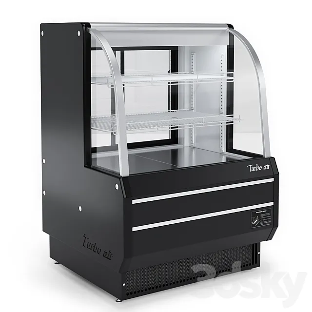 Turbo Air TCGB-36DR-B Curved Glass Dry Bakery Display Case 3D Model