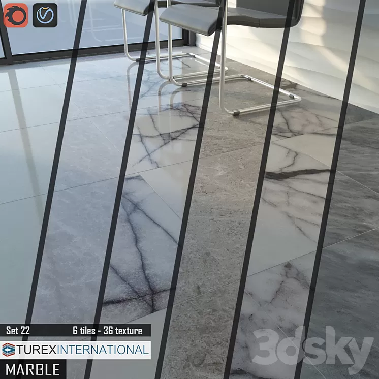 TUREX INTERNATIONAL Marble Tiles Set 22 3D Model