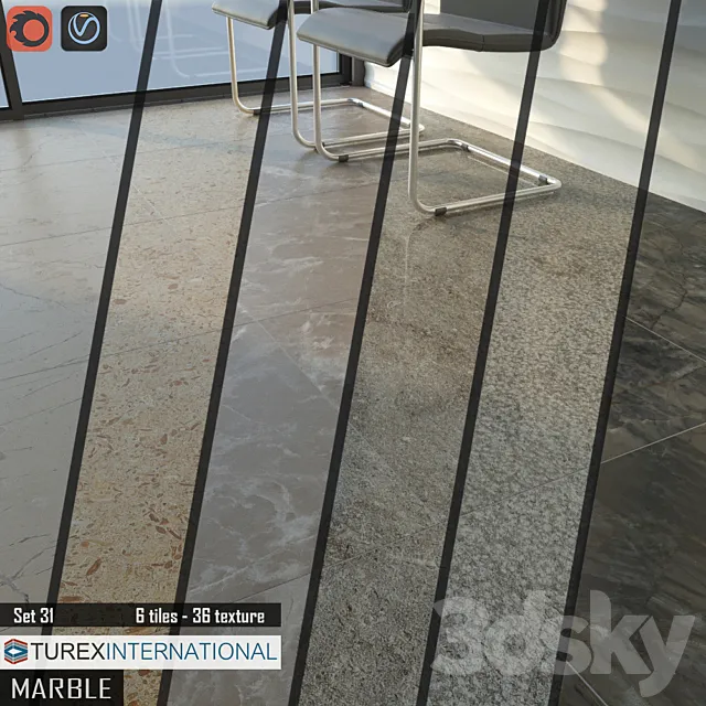 TUREX INTERNATIONAL Marble Tiles Set 31 3D Model