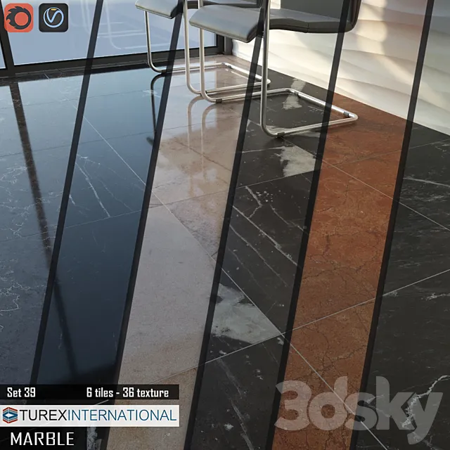 TUREX INTERNATIONAL Marble Tiles Set 39 3DModel
